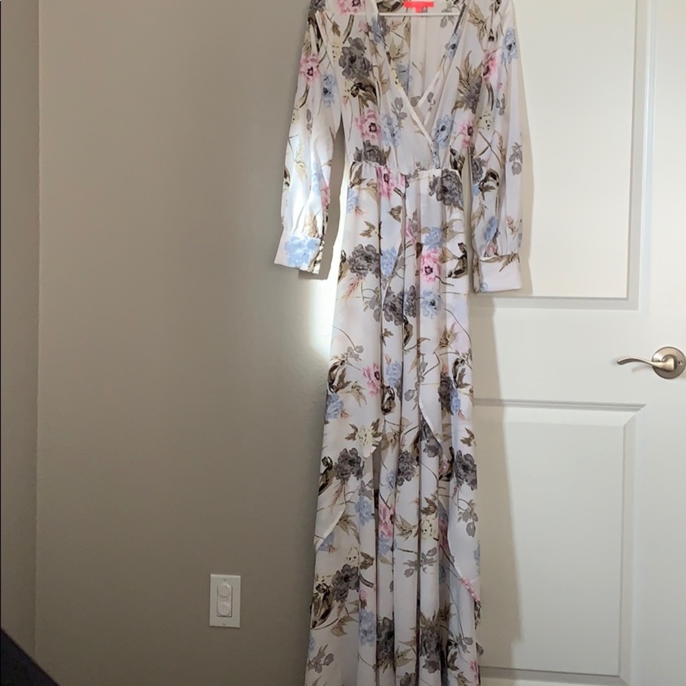 White floral maxi dress